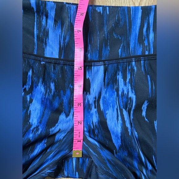 Lululemon Pace Rival‎ Crop Leggings Women’s Size 4 Blue Black Mesh Pockets - Picture 11 of 12